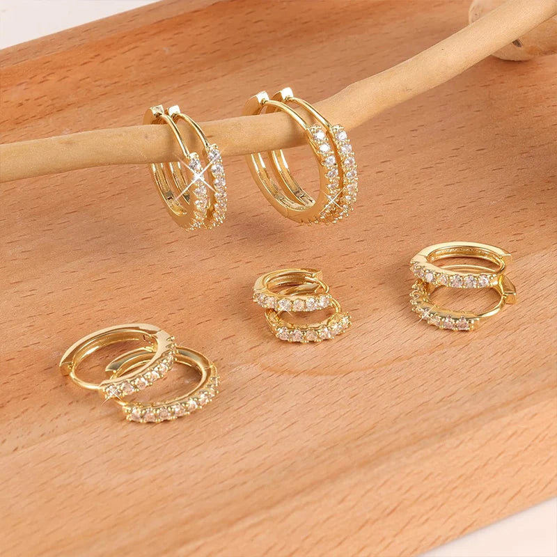 4 Pairs Small Huggie Cartilage Hoop Earrings 14K Gold Plated Cute Mini Piercings Aretes Earrings Sets for Women Trendy Jewelry