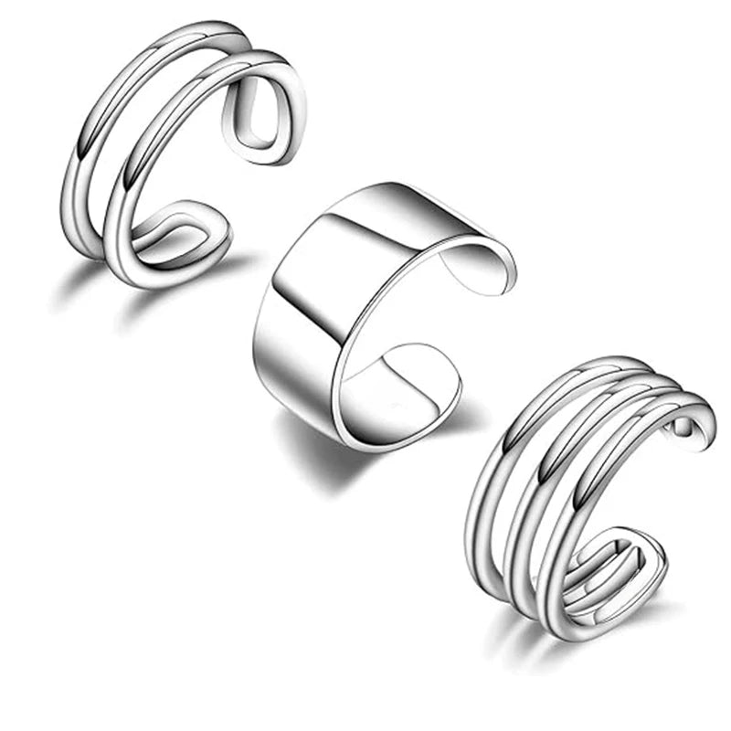 3 Pcs Ear Cuffs for Women Girls Men Non Piercing 14K Gold Plated Hypoallergenic Dainty Single Ear Clip Earrings Jewelry Gifts